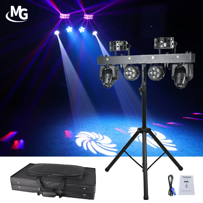 Professional Dj Light New Bar Lighting 4pcs 12x1w RGBWA 5in1 LED Moving Head Par Effect Light With Stand for Disco Party Stage