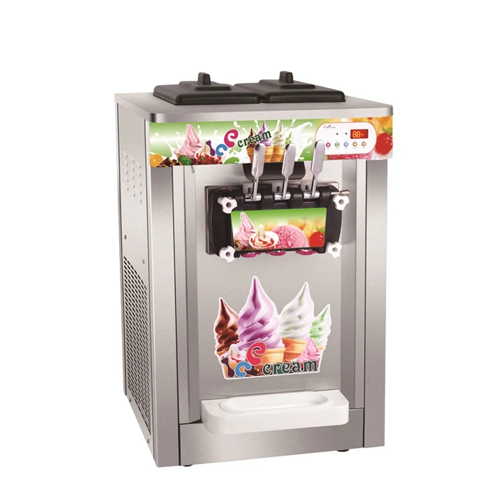commercial use 20L/H Soft Ice Cream Machine 3-Flavor Frozen Ice Cream Yogurt Maker With LCD Display ice cream maker machine