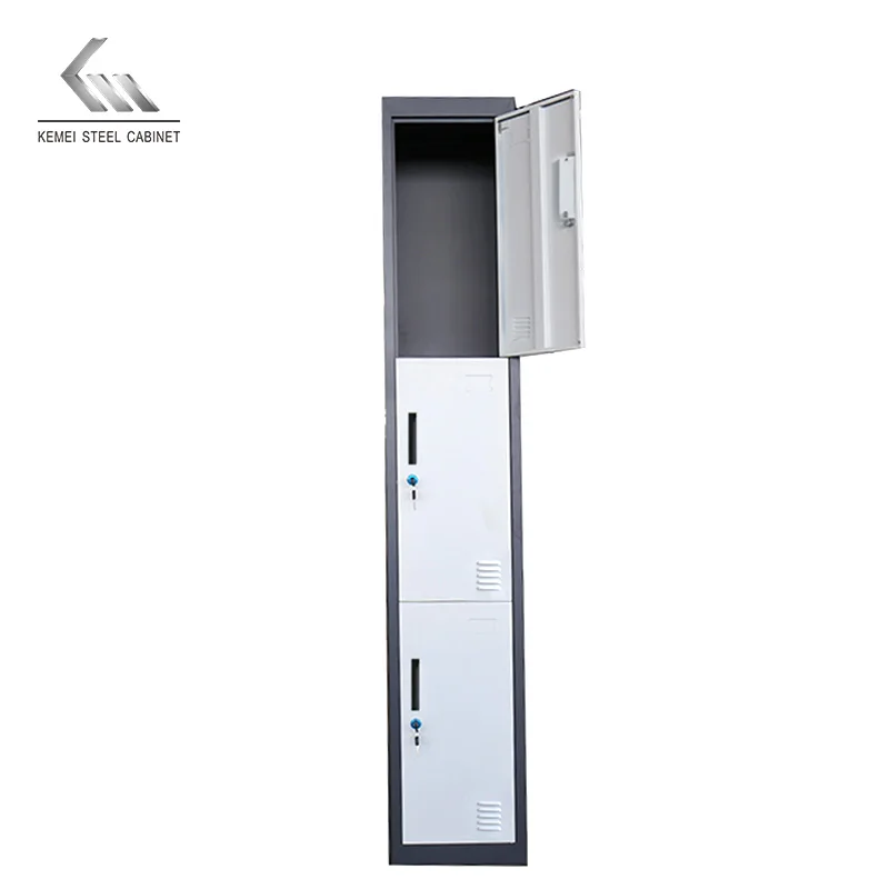 Double tier single two 2 Door Metal Steel Gym Locker with Lock Staff Work Clothes Locker Storage School steel Locker Cabinet