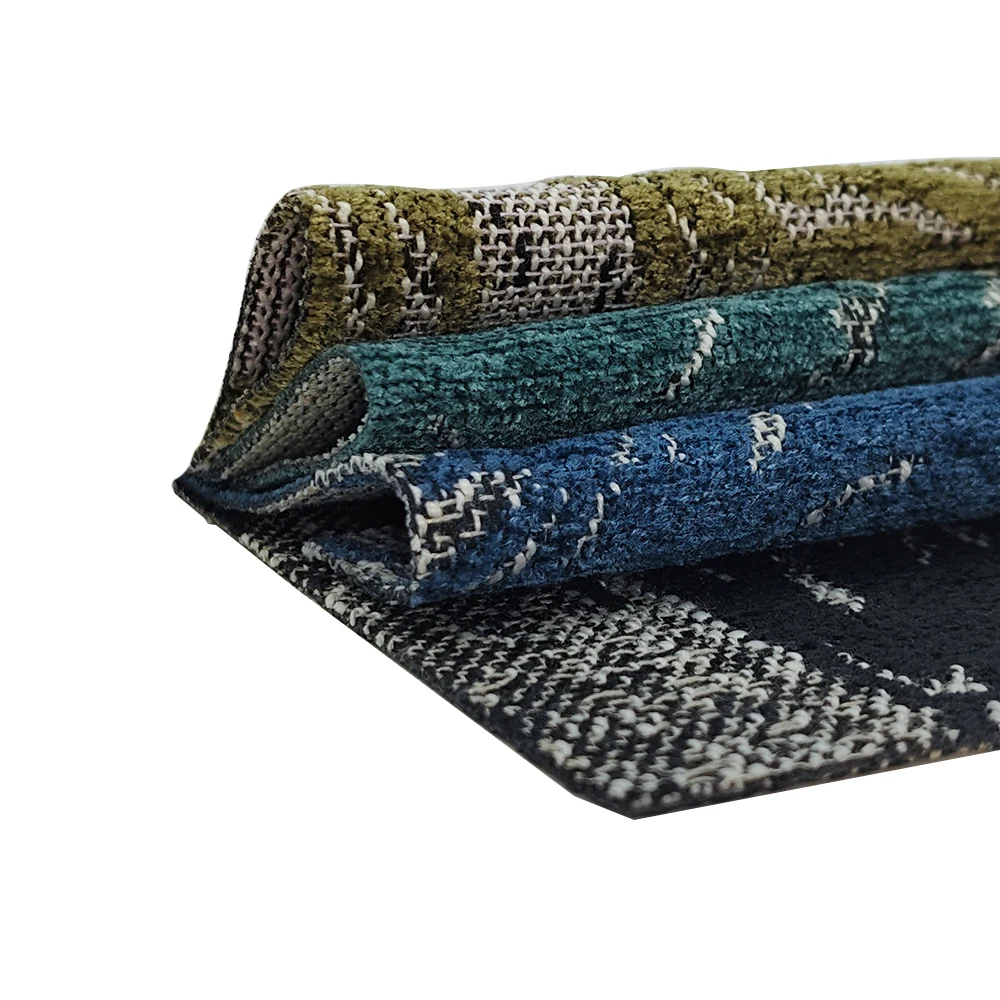 sofa fabric leather polyester 645gsm In-stock Breathable linen upholstery fabric for chair mattress medium weight jacquard