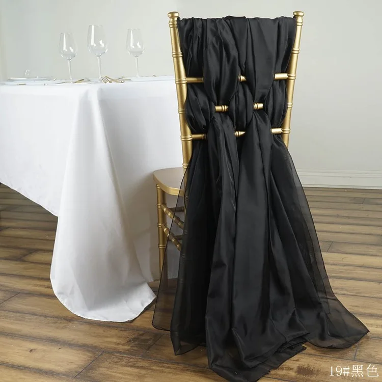 colorful Chiffon organza fabric chair sash