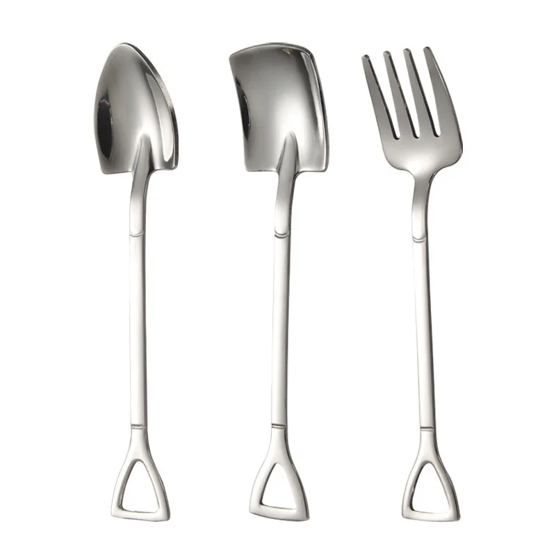 Shovel Spoon Creative Cutlery Small Spoon Stainless Steel Watermelon Shovel Spoon Dessert Creative Cutlery