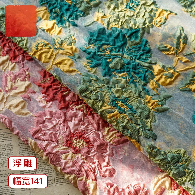 Роскошная жаккардовая ткань из 2022 полиэстера для женского платья