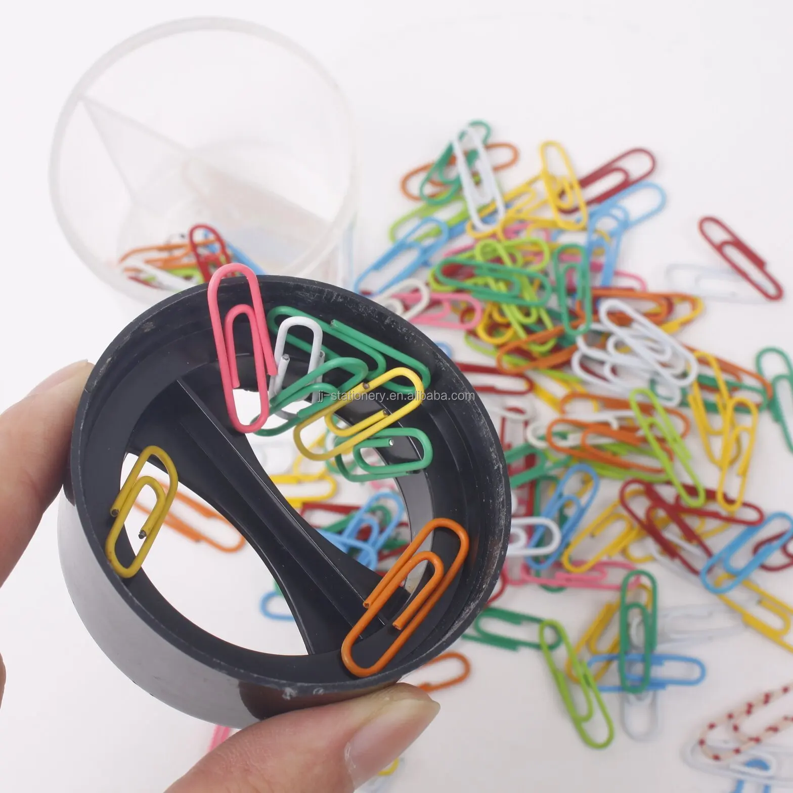 Office paper clip holder magnet clip paper clip dispenser organiser plastic cartridge desktop round needle  storage box