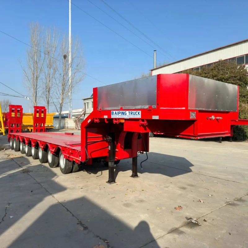 7 Axle Low Flat Semi-trailer 100-120 Tons of Flatbed Trailer Manufactured by Chinese