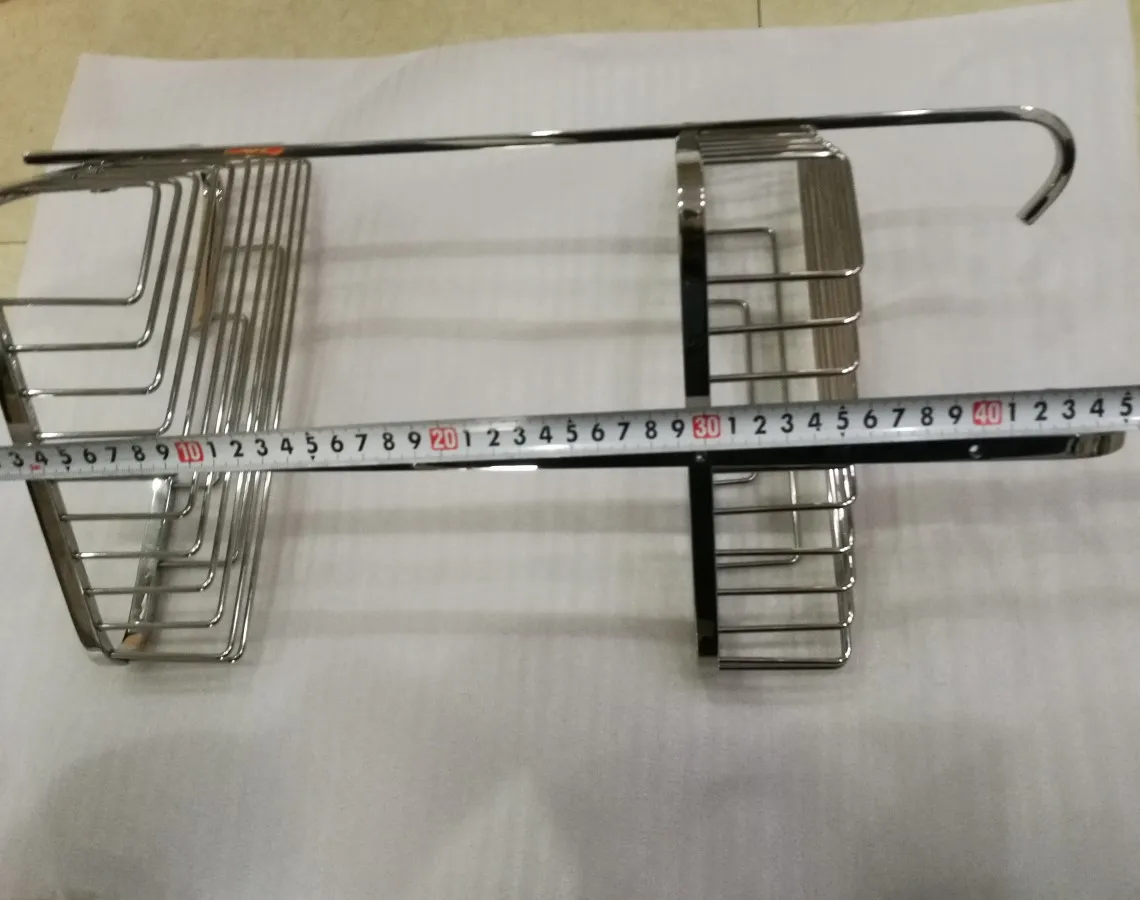 Everstrong  double layer  storage rack V4103D stainless steel shower basket  or bathroom  corner shelf