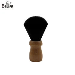 Индивидуальная торговая марка, оптовая продажа, эко-веганская синтетическая нейлоновая Мужская щетка для чистки бритья с деревянной ручкой и деревянной шеей, Парикмахерская Кисть для бритья