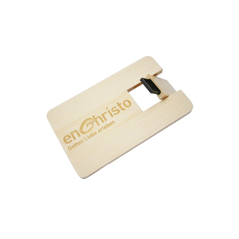 Fillinlight Wooden Credit Card Shape  USB Flash Drive Custom logo 1gb 2gb 4gb 8gb 32 64 GB USB2.0/3.0 memory disk pendrive