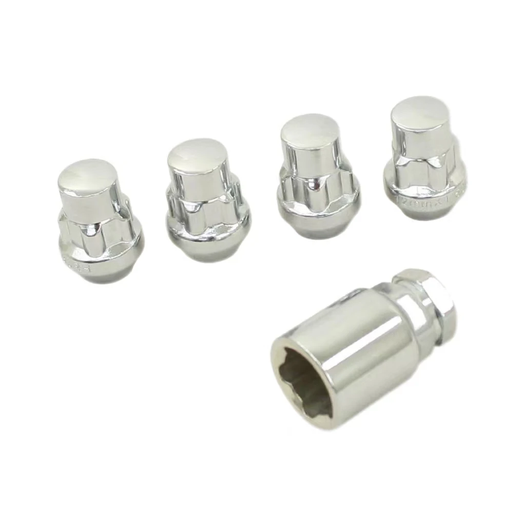 Hot Sale new product solid rose gold slim wheel small 7 point star key car lug nuts