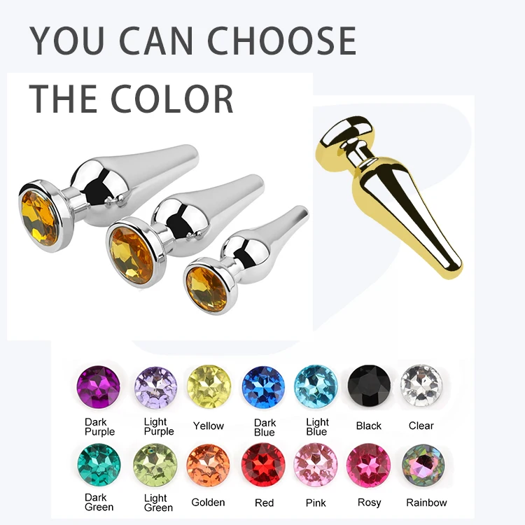 Sexbay Metal Anal Plug Different Sizes Circular Cone With Diamond Bottom For Anal Pleasure Dazzling Diamond Factory Price