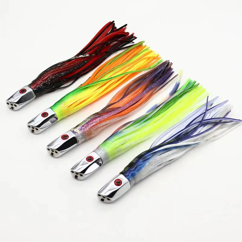 Fishing Accessories Metal sea Fishing Jet head Octopus Skirts trolling Lure big game Boat bait Tuna lure