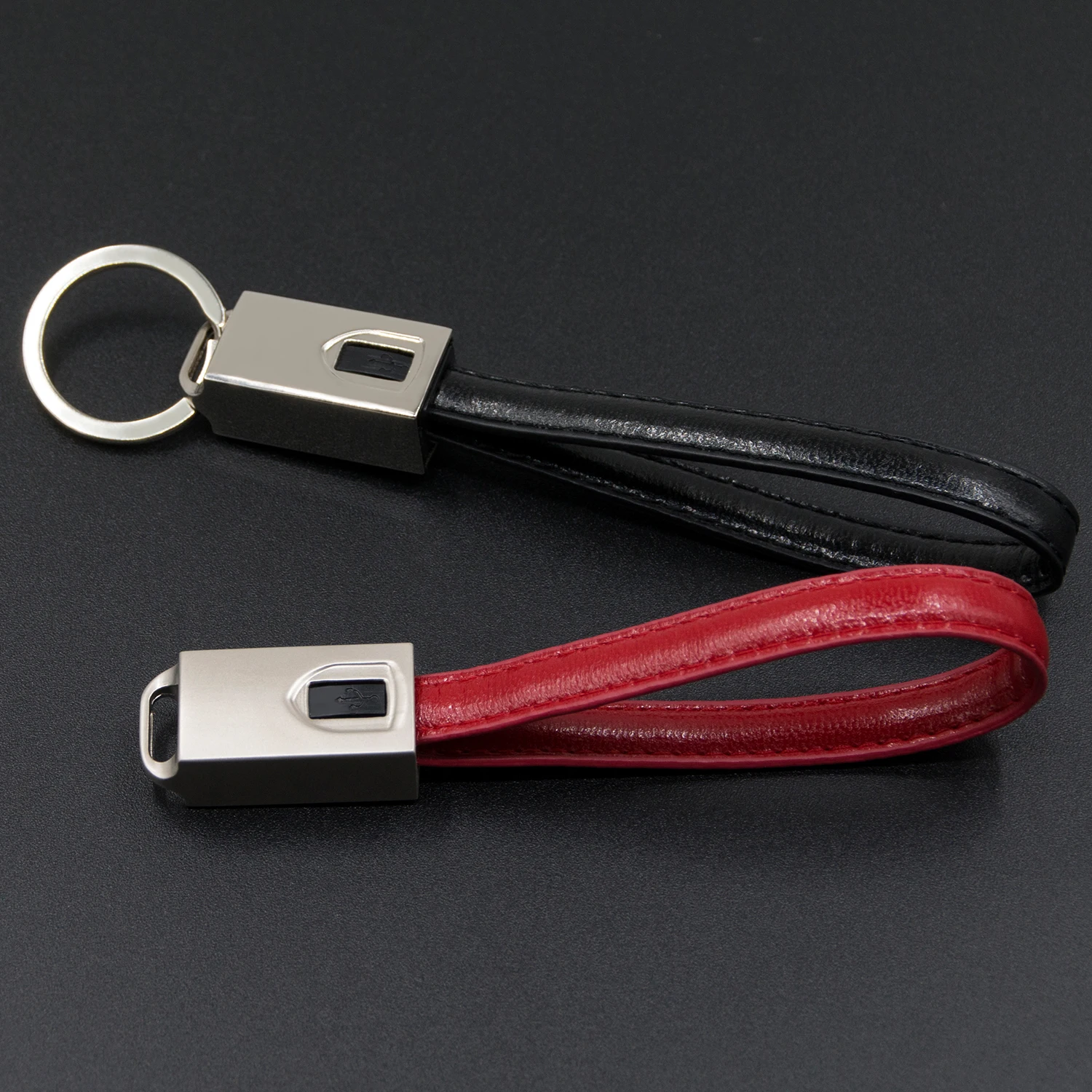 Promotional Product 20cm Leather Keychain Charging Cable USB Type-c Charging Cord with Customized LOGO for Giveaway Gifts
