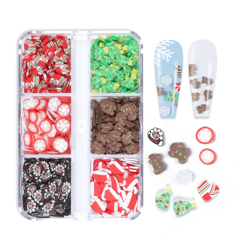 1set mixed Christmas Nail Art Sequins Decoration 3D Charms Snowflake Star Design Manicure Accessories Nail Supplies Professional