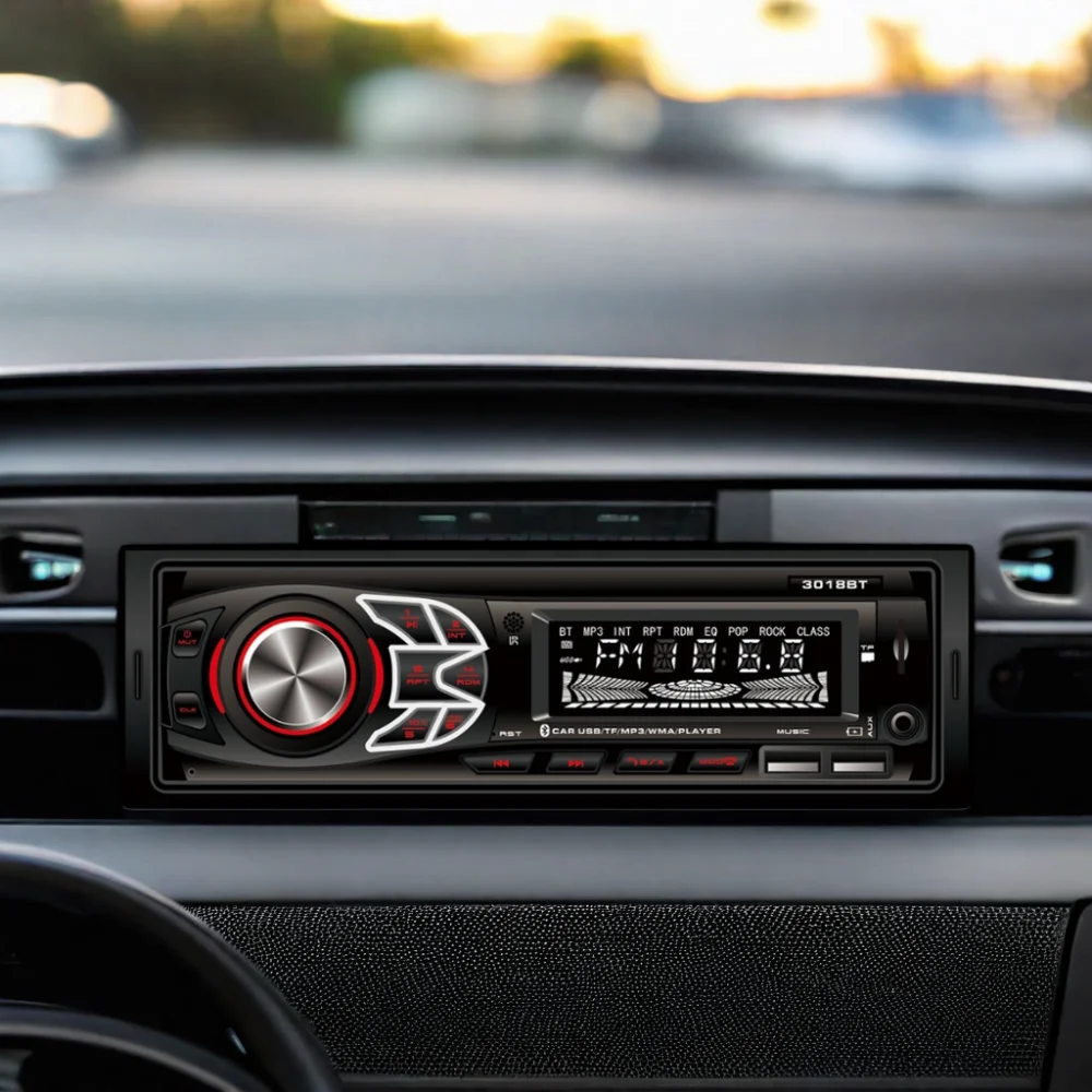 Universal 1 Din Car MP3 Player with LCD Display Bluetooth Aux-in FM Receiver SD USB Connection Tuner Charger Combination