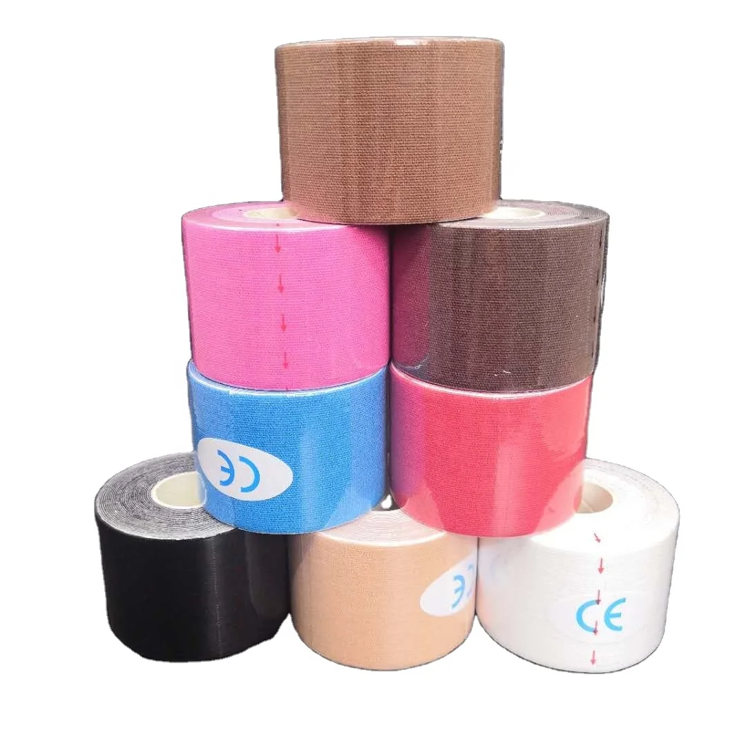 Free Sample Waterproof Printed Sports Kinesiology Tape Acrylic Glue Latex Free