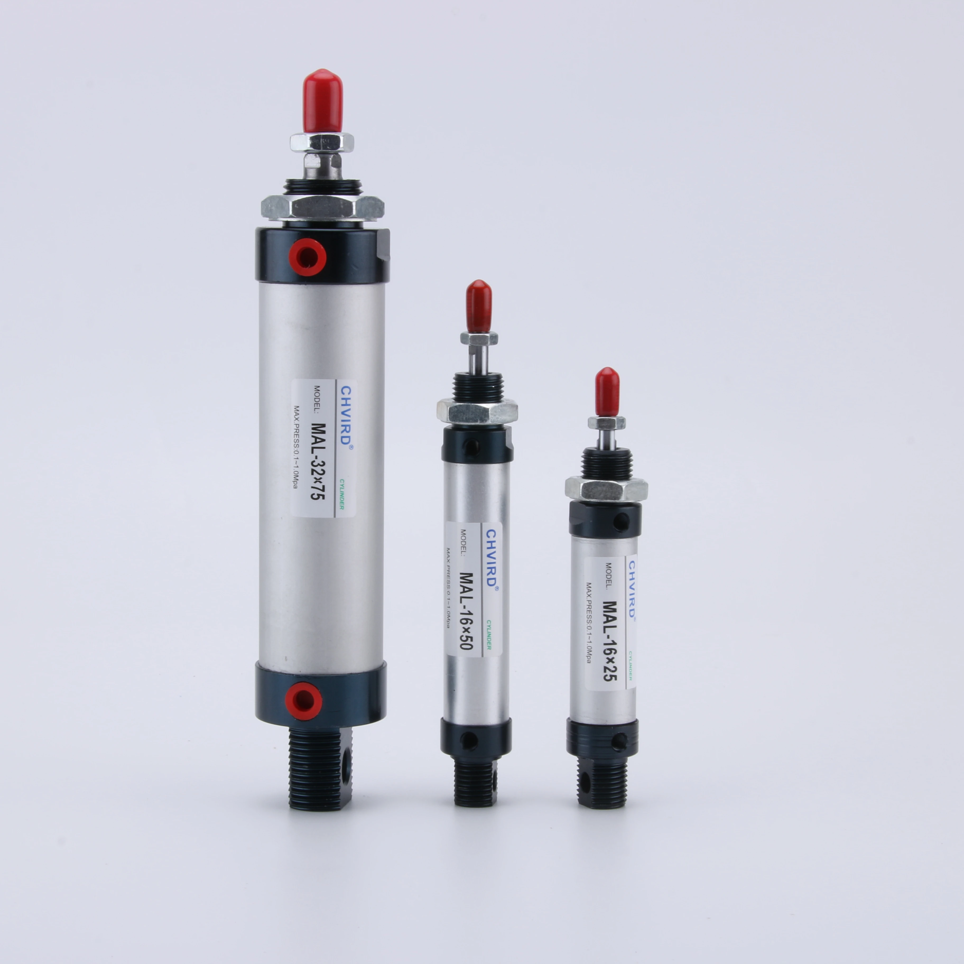 HONGTO type of DE MAL aluminium alloy mini small pneumatic cylinder 16/20/25/ 32/40/50/63 *25 - 500