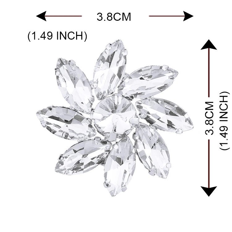 Factory Wholesale Sliver Base Stylish Luxury Appeal Crystal Clear Color Shimmering Glass Rhinestone Applique For Decoration