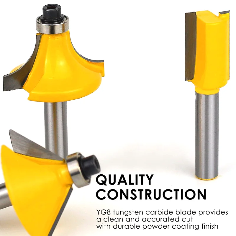 PEXMIENTAS 24PCS 8mm Shank Wood Router Bit Set with Aluminum Case for Woodworking