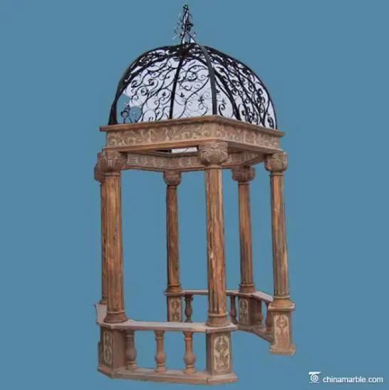 Антикварное уличное украшение каменная мраморная беседка для сада