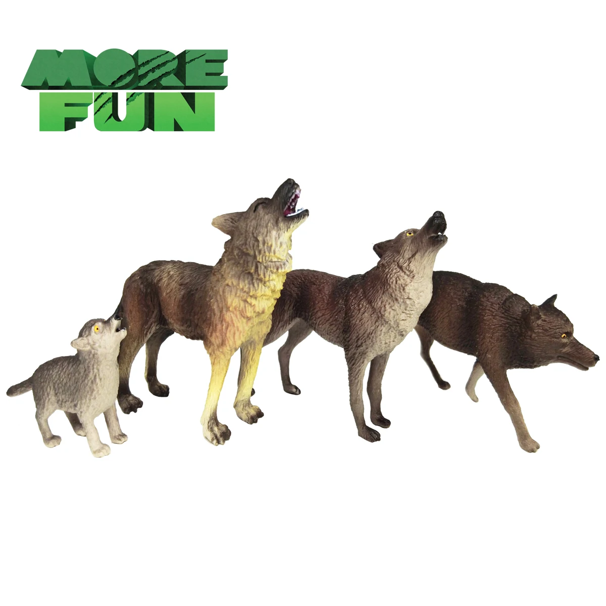 High Quality Simulation OEM ODM PVC Plastic Animal Toys Realistic Eco-friendly Wolves Family Wolf Figure Toys