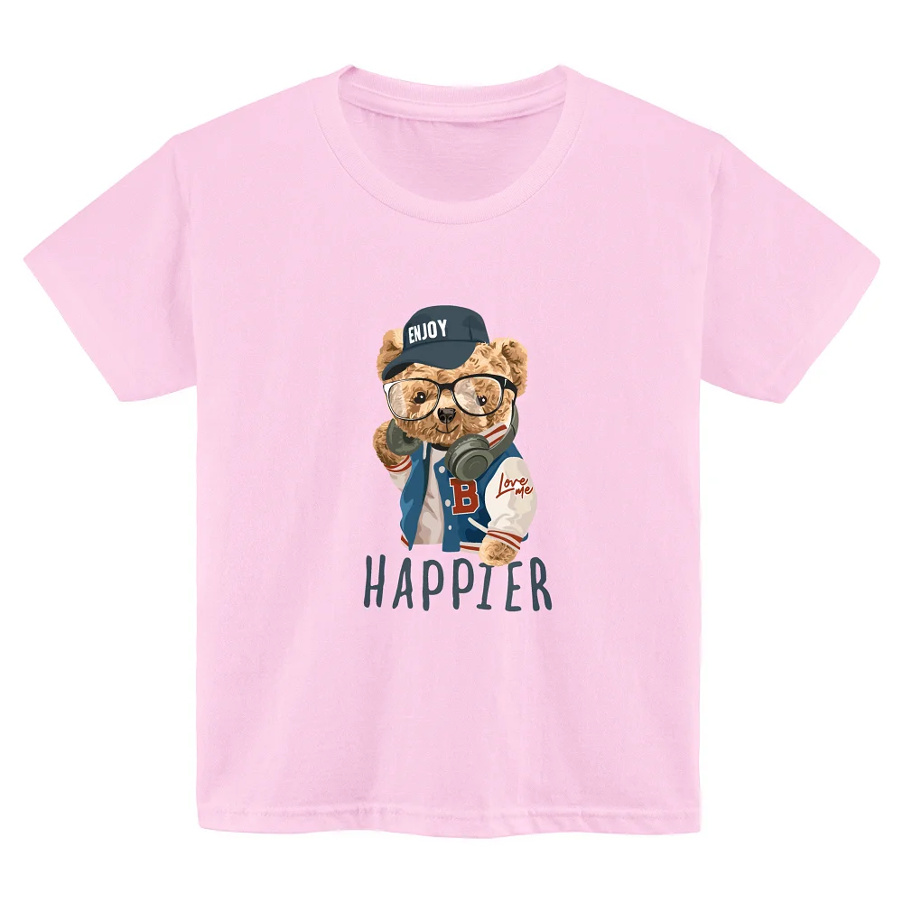 kids plan blank embroidered tee shirt 100% cotton graphic T Shirts Custom Printing Pattern boys baby tshirt with logo