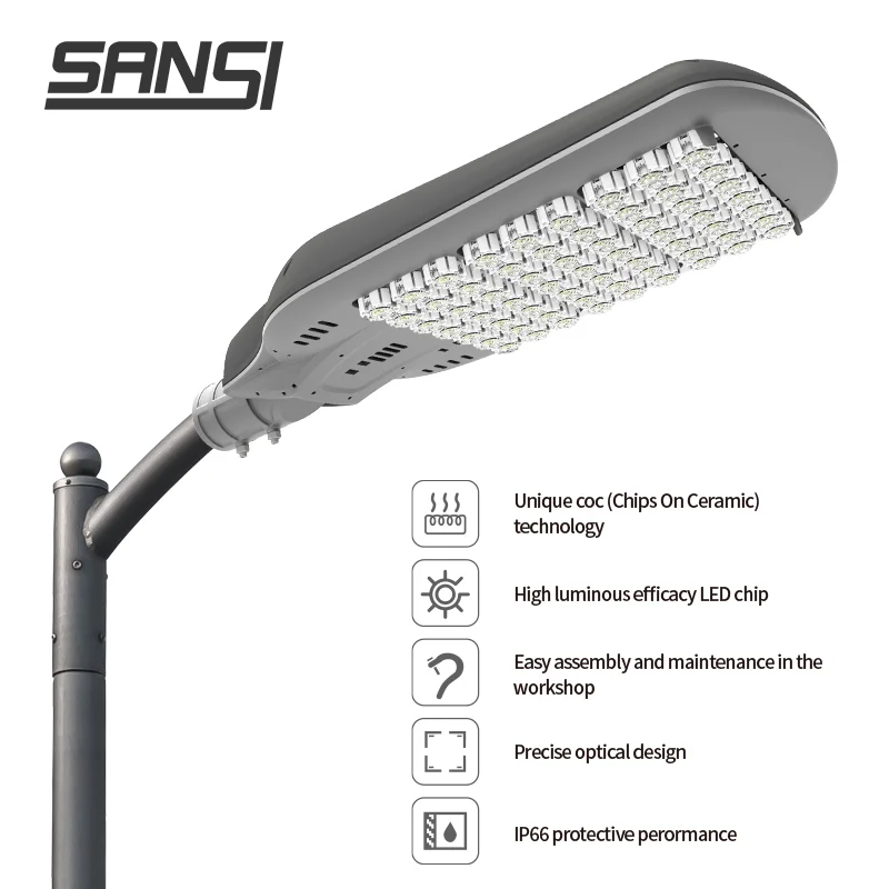 SANSI Free Sample High Lumen IP66 Ceramic Energy Saving  Smart Control Solar LED Street Lights Lamps For Garden
