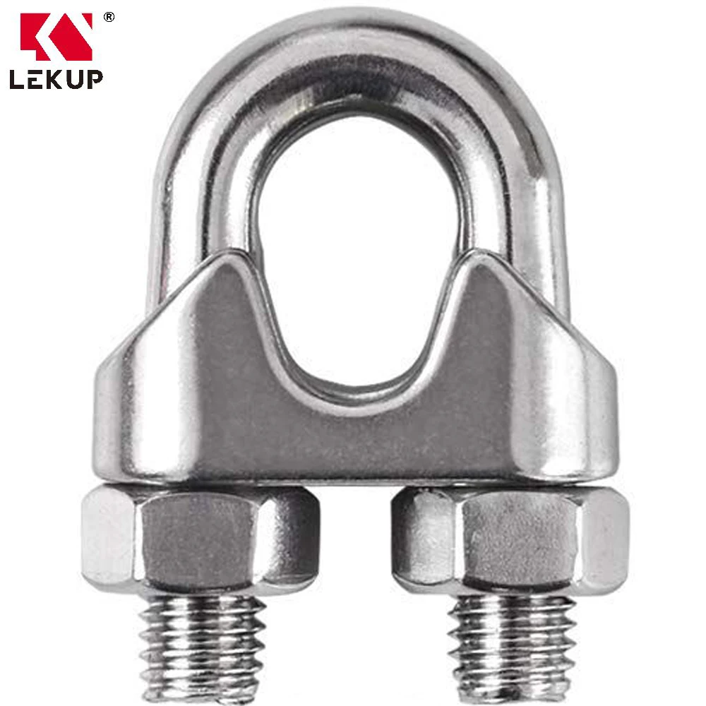 304 Stainless Steel U Bolt Saddle Fastener Stainless Cable Clamp Clip 1/2 Inch M12 Wire Rope Clip