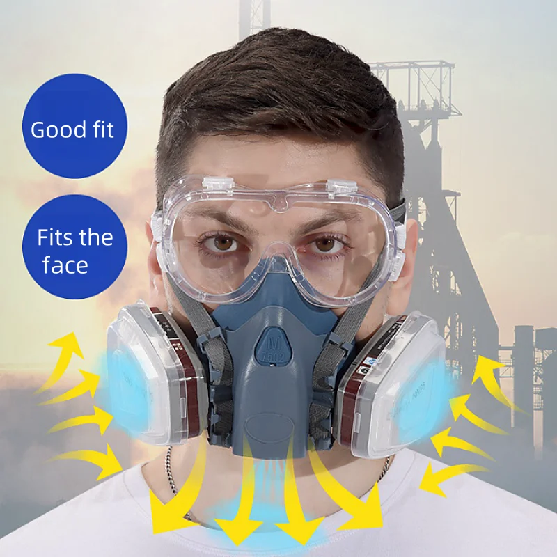 7502 gas mask with 6001 filter half face mask