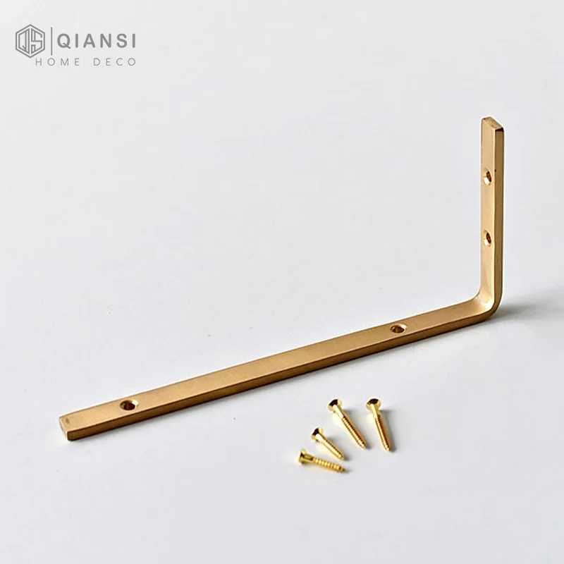 Qiansi SHB0002 оптовая продажа производство твердой латунной полки настенные подвесные кронштейны L-образной формы безопасный кронштейн для