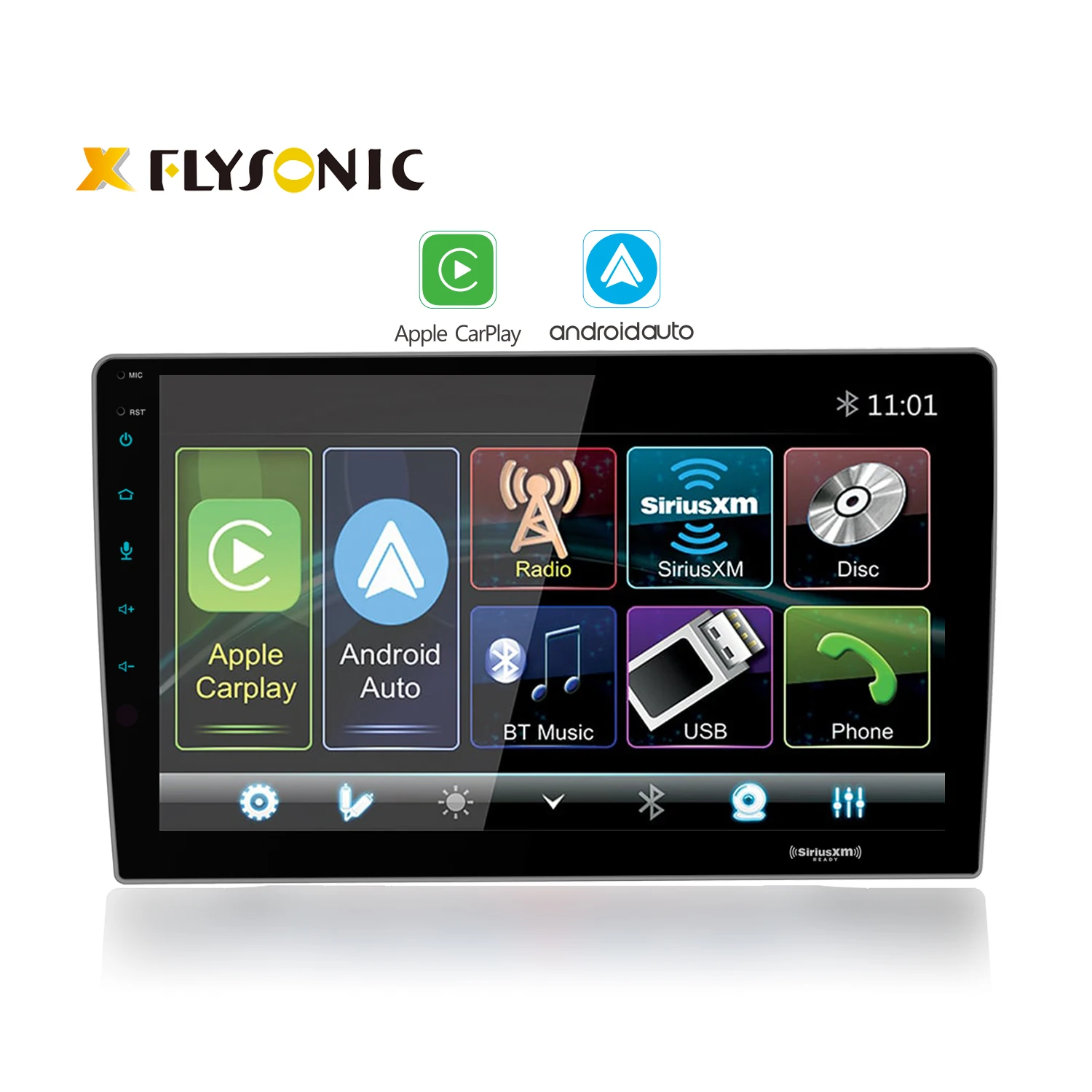 Universal Smart Audio 10.6 Inch Screen Double Din Touch Multimedia Radio Dvd Cd Player Stereo Navigation System Carplay For Car