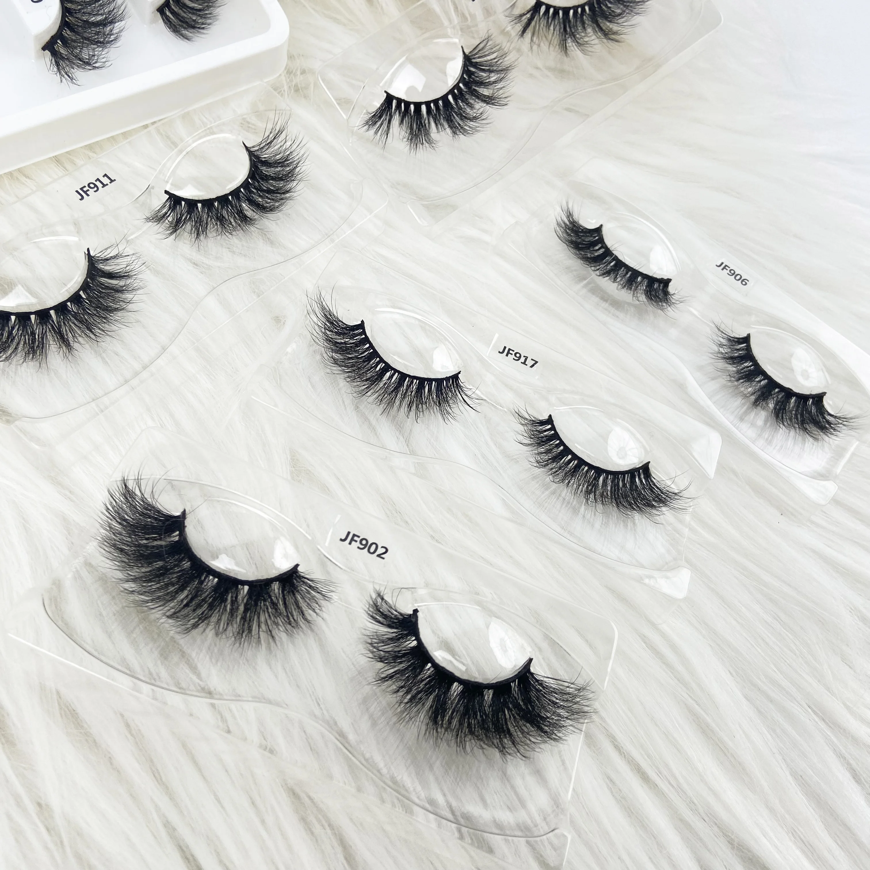 Natural eyelashes wholesale 5d fluffy full strip faux mink eyelashes black cotton band false eye lashes