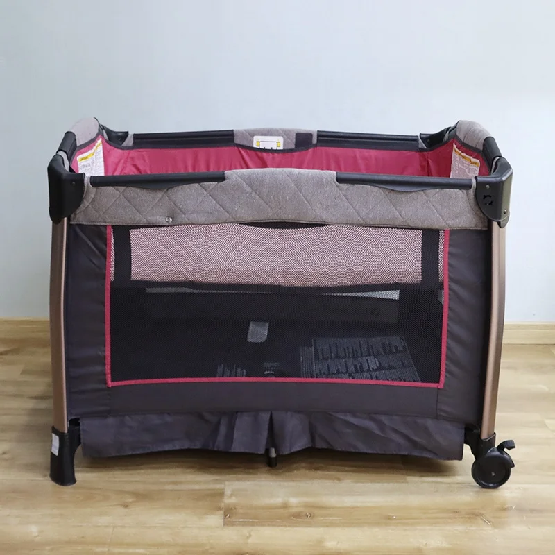 Wholesale Nursery Playpens Center Kid Bedside Travel Cot Crib Baby Bed Play Portable Playard With Wheels Mattress