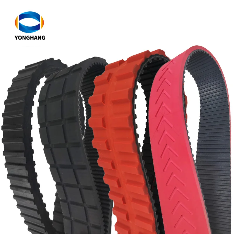 Yonghangbelt special customized heavy duty track rubber block chain for every conveyor drive sys-tem