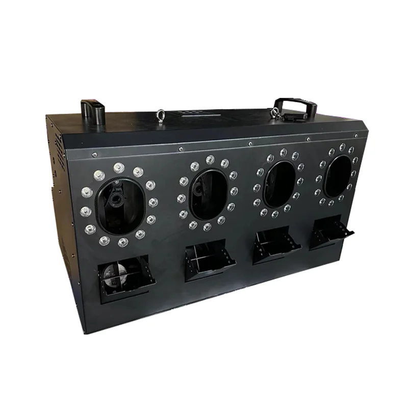 Four way Smoke Bubble Machine 4 heads LED bubble fog machine use in wedding concerts celebration