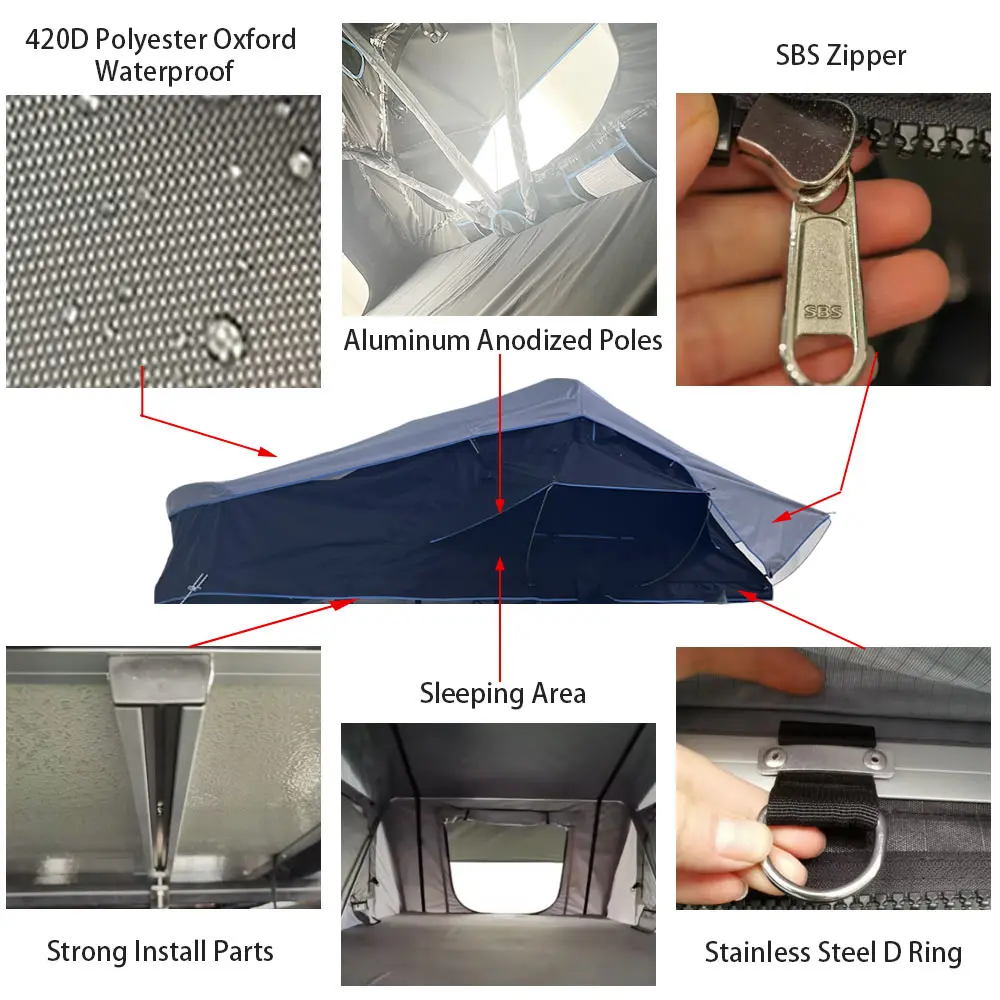 Latest Design Car Soft Rooftop Tent Model with Super Cool Color