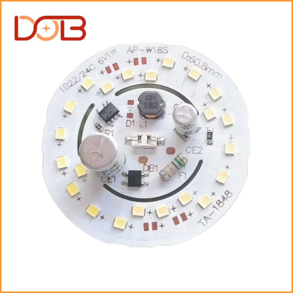 18W Hot Sale Dual-Electrolysis LED Bulb Durable 6500K Dob PCB Circular Board for Full Wattage E27 and B22 Base Types