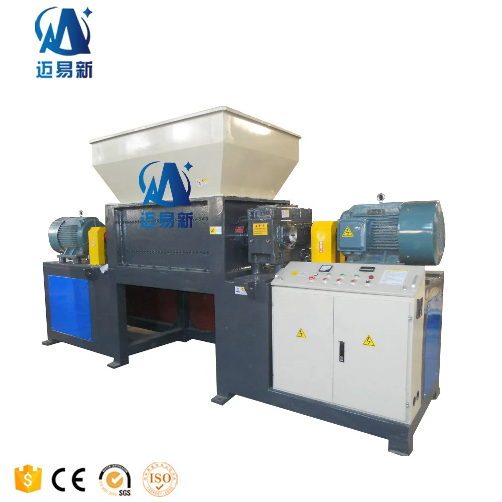 Industrial Double Twin Shaft Waste Plastic Chipper Shredder Machine for Fabric and Aluminum