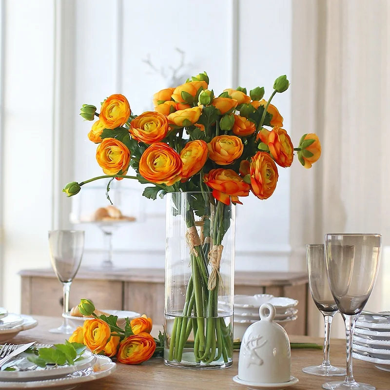 Full Size Clear Glass Cylindrical Hydroponic Vase Candlestick For Wedding