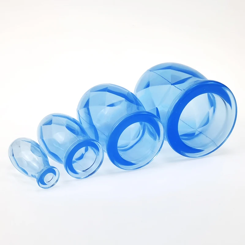 New arrival Cosmetic Healthcare Anti Cellulite Reusable 4 Cups Vacuum Suction Massager Silicone Cupping Silicon Set