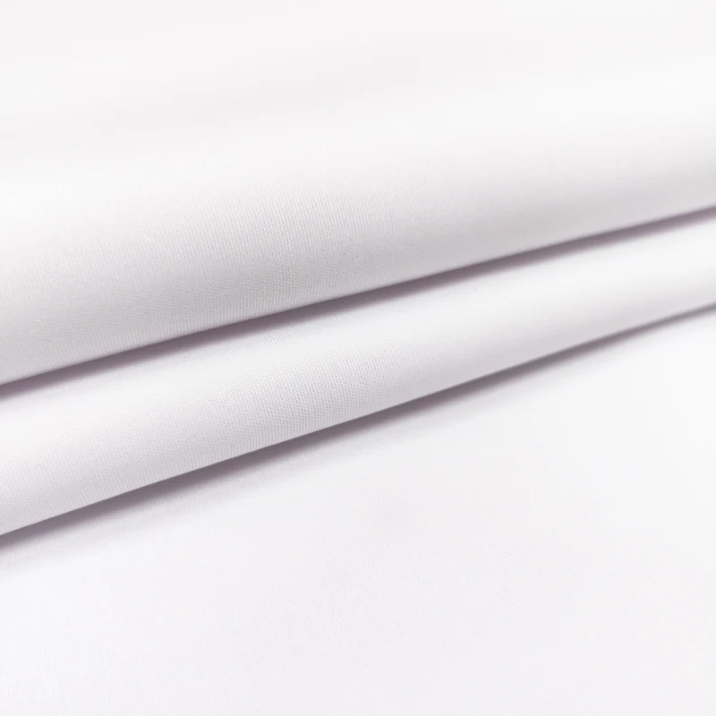 Techno scuba fabric wholesale knit sublimation polyester base white stretch fabric by the yard for dress