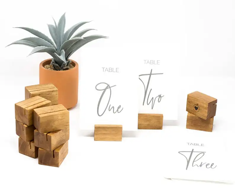 Wood Table Number Holder