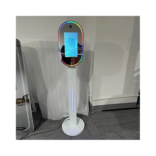 2024 Digital Mirror Booth Hot Sale Circle Mirror Photo Booth for Wedding & Events Compatible with Cameras iPads SLR Smartphones