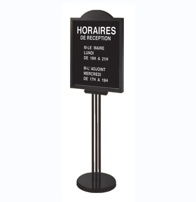 Stainless steel A2 poster display stand for hotel lobby