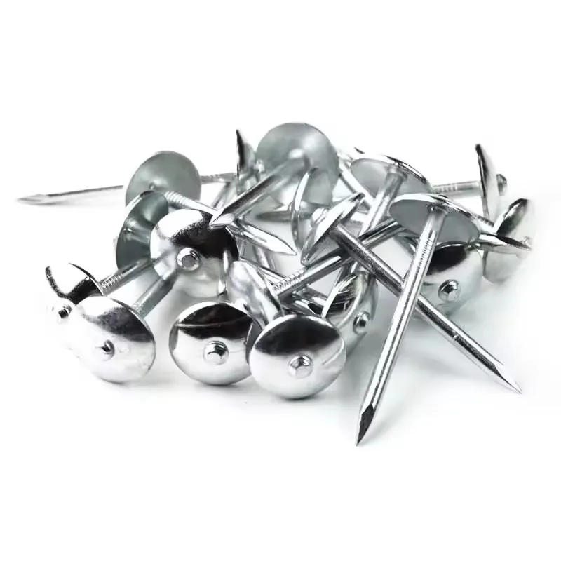 Galvanized umbrella head roofing nails with washer twisted corrugated roofing nails Galvanized Twisted Shank