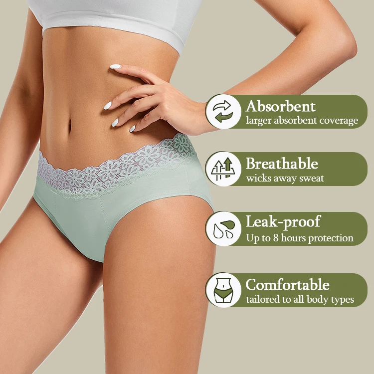 LYNMISS period underwear postpart Leak Proof Reusable Teens no pfas organic cotton seamless menstrual panties