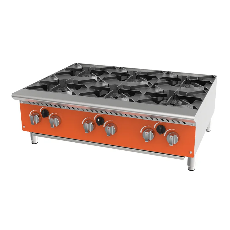 Factory Price Professional Restaurant Kitchen Commercial Cooktop Stainless Steel Gas Burner Stove Countertop