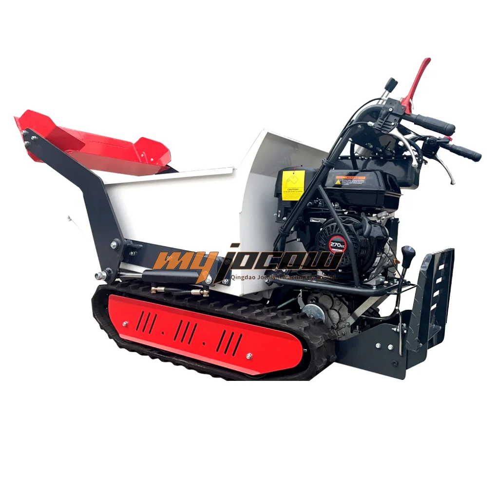 300Kg Load Capacity Gasoline Engine Powered Rubber Track Mini Cart Transporter Hydraulic Mini Dumper