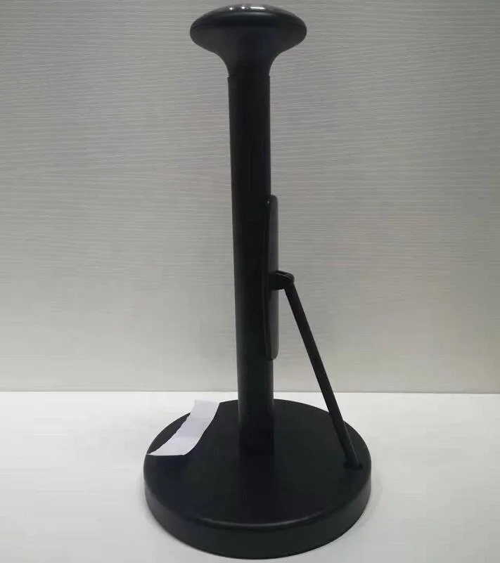 Standing Paper Towel Holder Rustproof Stainless Steel Paper Towel Organizer with Tension Arm Roll Dispenser for Kitchen Counter