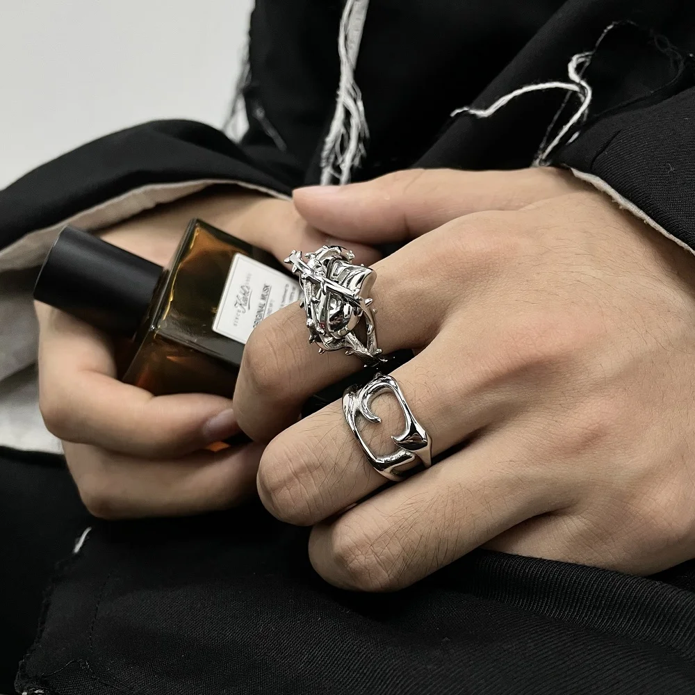 VAF Punk Heart of Thorns Ring Stainless Steel Ring Anillo Corazon de Espinas Herz der Dornen-Ring