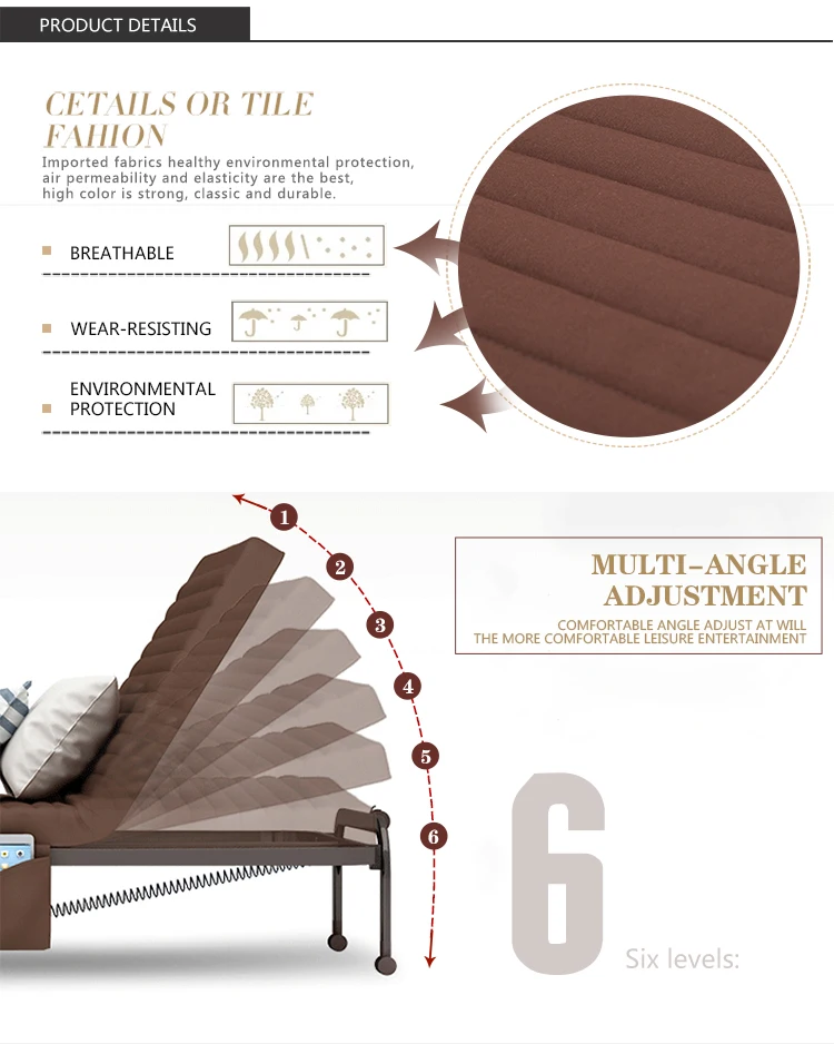 
Best selling foldable italy metal adjustable single double folding the bed 